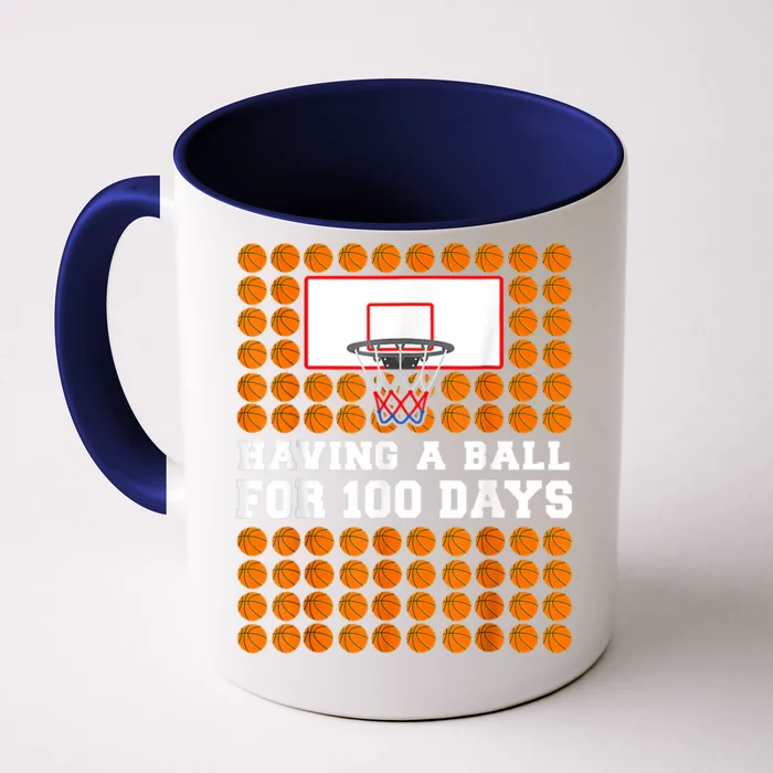 100 Days Of School Basketball 100th Day Balls Front & Back Coffee Mug