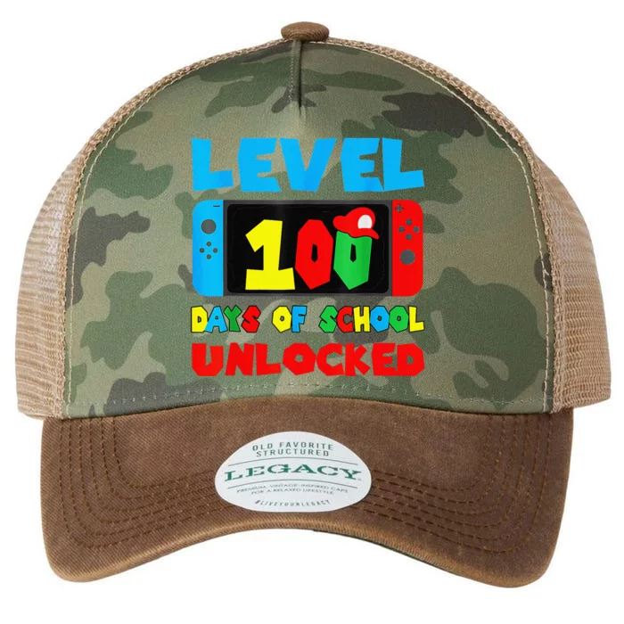 100 Days Of School 100th Day Of School Level Unlocked Legacy Tie Dye Trucker Hat