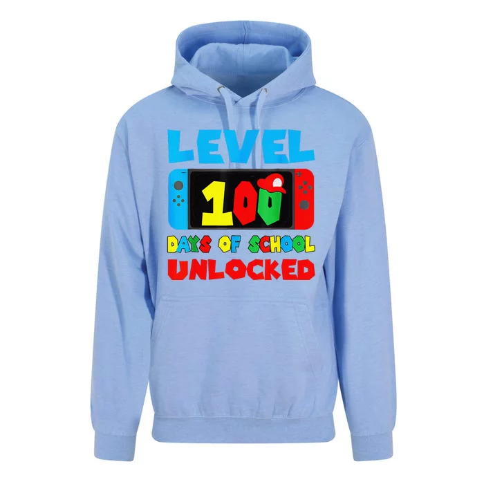 100 Days Of School 100th Day Of School Level Unlocked Unisex Surf Hoodie