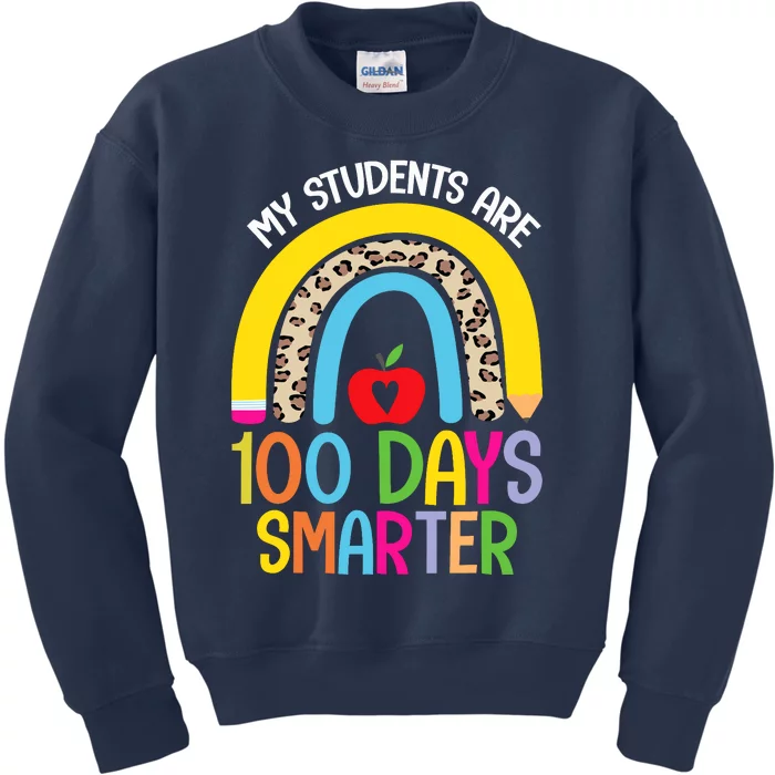 100th Day of School My Students are 100 Days Smarter Teacher Kids Sweatshirt