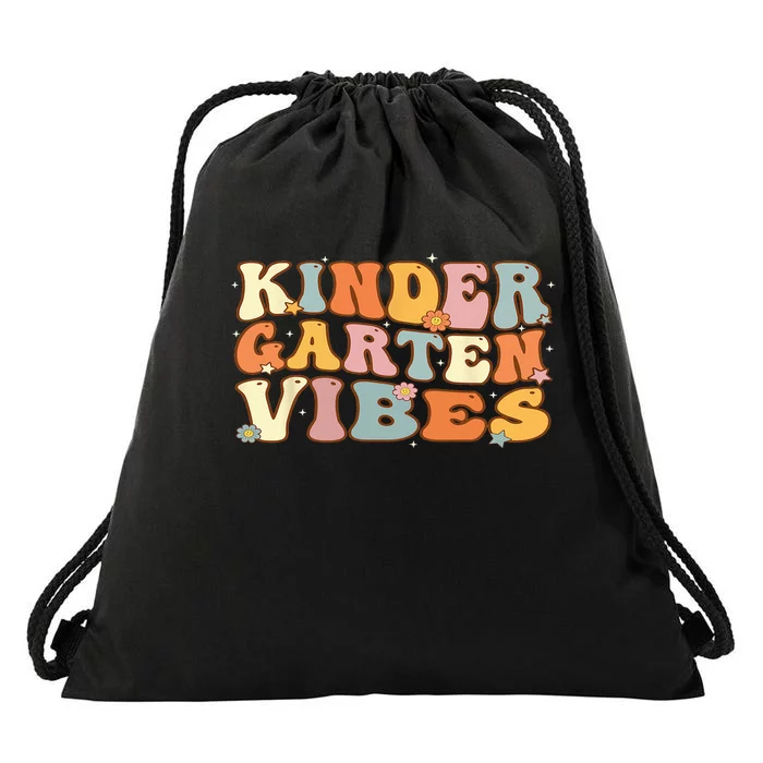 1st Day of School Kindergarten Vibes Student Teacher Drawstring Bag