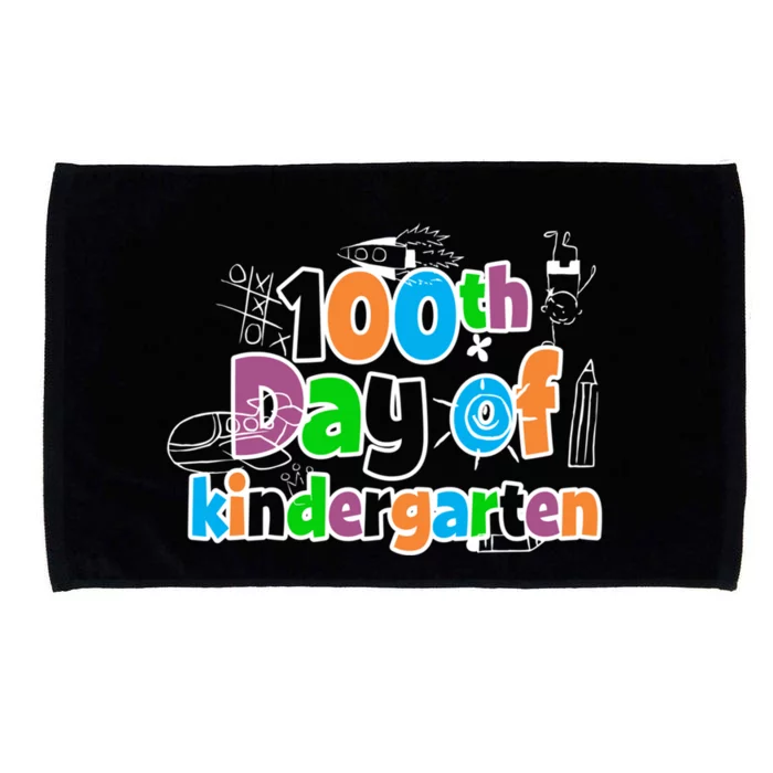 100th Day Of School Gift Great Gift 100 Days Of Kindergarten Microfiber Hand Towel