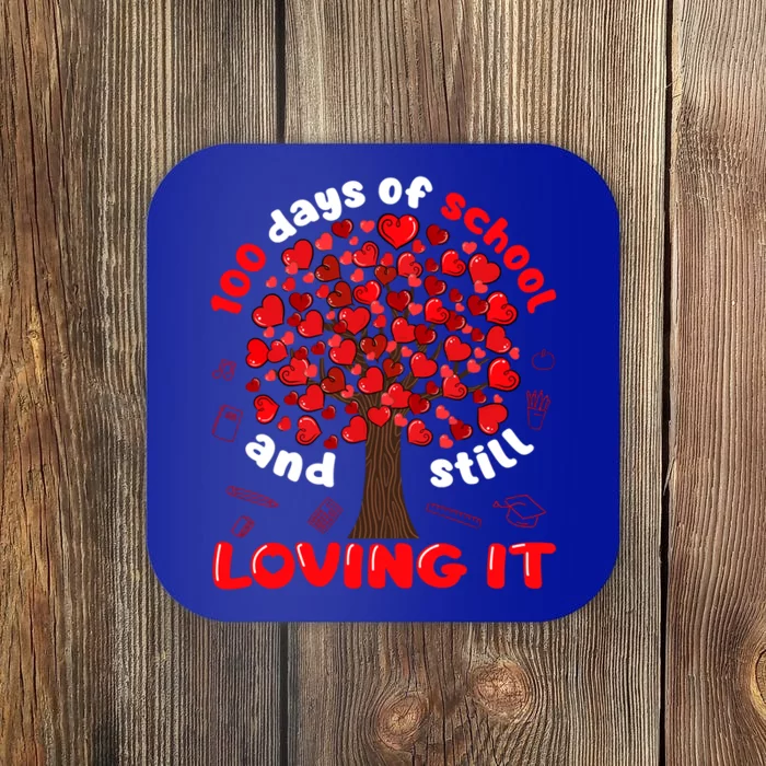 100 Days Of School And I Still Love It Tree Hearts Teacher Gift Coaster