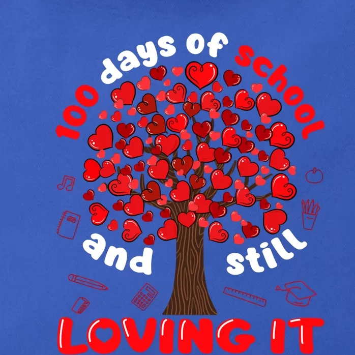 100 Days Of School And I Still Love It Tree Hearts Teacher Gift Zip Tote Bag