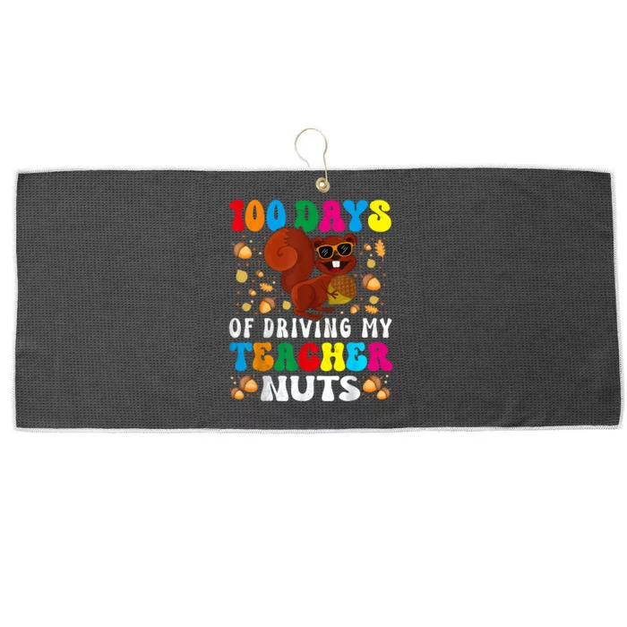 100 Days Of Driving My Teacher Nuts Squirrel Days Of School Large Microfiber Waffle Golf Towel