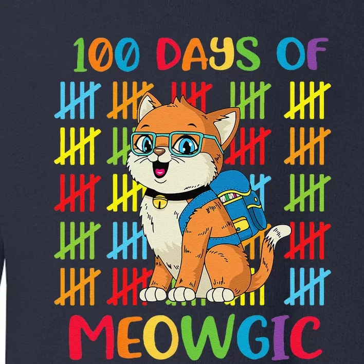 100th Day Of Meowgic Cat School Gift Toddler Sweatshirt