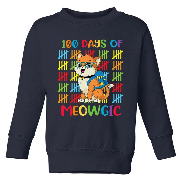 100th Day Of Meowgic Cat School Gift Toddler Sweatshirt