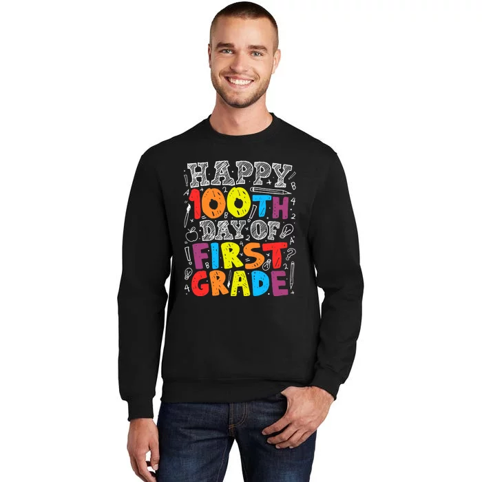 100 Days of School Design 100th Day of 1st Grade Teacher Sweatshirt