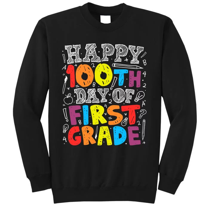 100 Days of School Design 100th Day of 1st Grade Teacher Sweatshirt