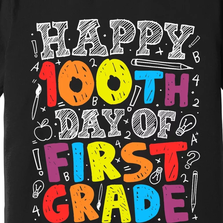 100 Days of School Design 100th Day of 1st Grade Teacher Premium T-Shirt