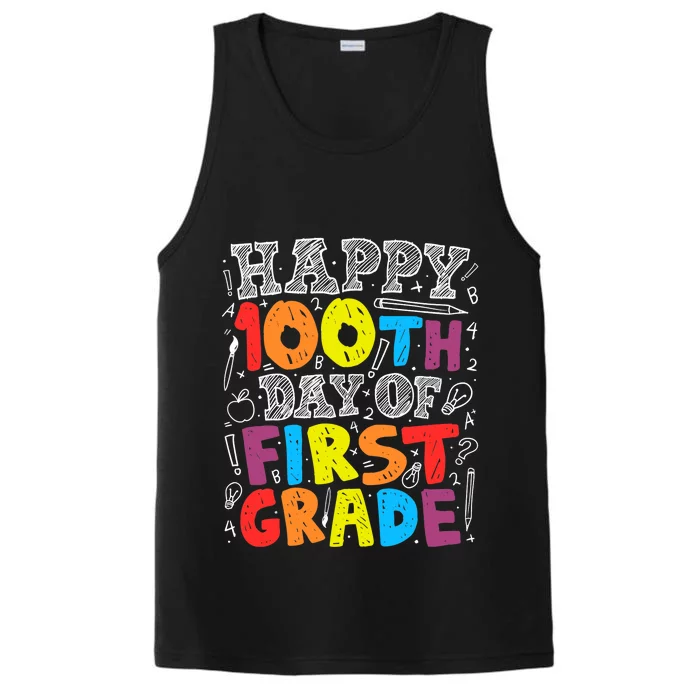 100 Days of School Design 100th Day of 1st Grade Teacher Performance Tank