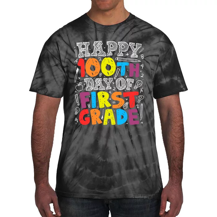 100 Days of School Design 100th Day of 1st Grade Teacher Tie-Dye T-Shirt