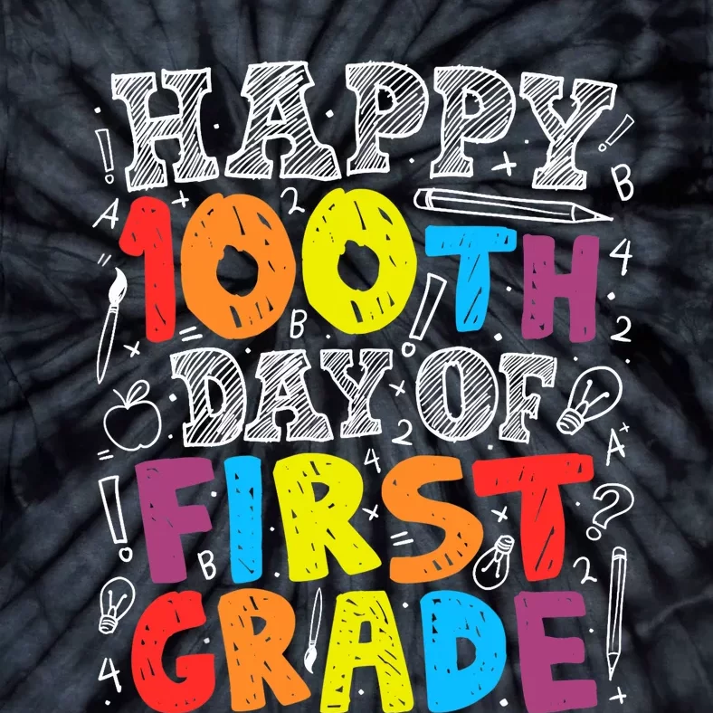 100 Days of School Design 100th Day of 1st Grade Teacher Tie-Dye T-Shirt