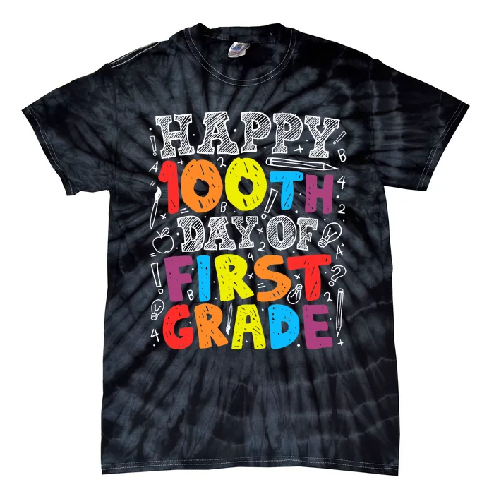 100 Days of School Design 100th Day of 1st Grade Teacher Tie-Dye T-Shirt