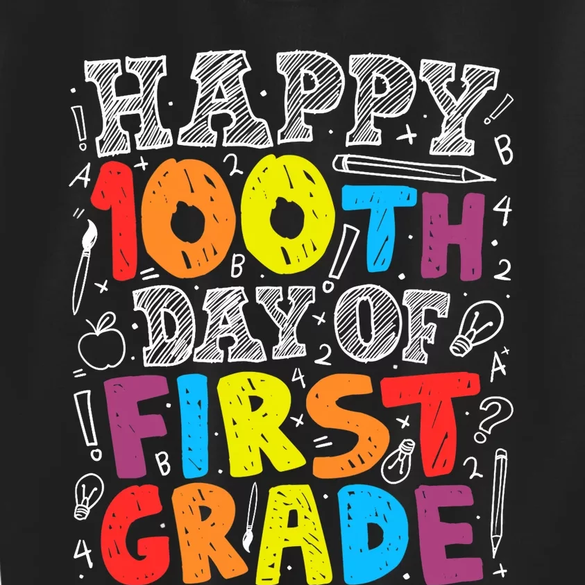 100 Days of School Design 100th Day of 1st Grade Teacher Kids Sweatshirt