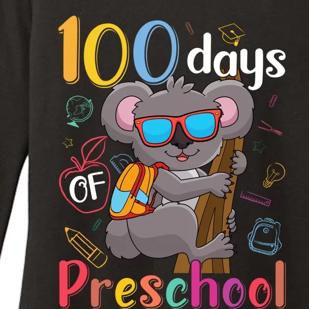 100 Days Of Preschool Koala 100Th Day School Preschool Gift Womens CVC Long Sleeve Shirt