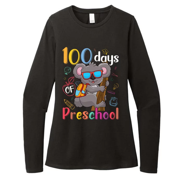 100 Days Of Preschool Koala 100Th Day School Preschool Gift Womens CVC Long Sleeve Shirt