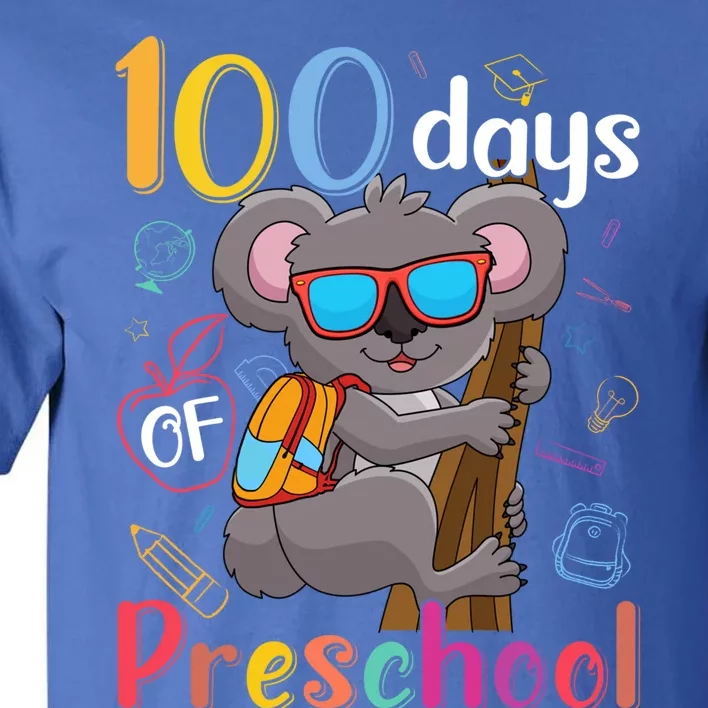 100 Days Of Preschool Koala 100Th Day School Preschool Gift Tall T-Shirt