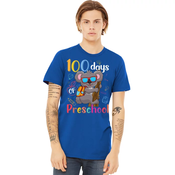 100 Days Of Preschool Koala 100Th Day School Preschool Gift Premium T-Shirt