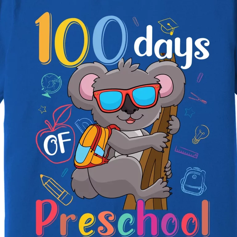 100 Days Of Preschool Koala 100Th Day School Preschool Gift Premium T-Shirt