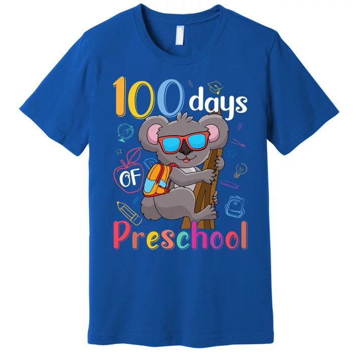 100 Days Of Preschool Koala 100Th Day School Preschool Gift Premium T-Shirt