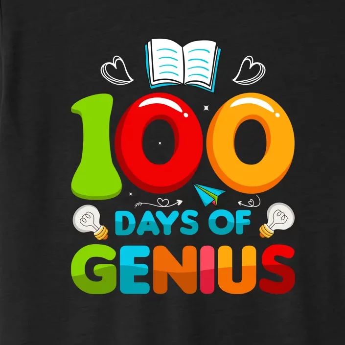 100 Days Of Genius Funny 100th Days Of School ChromaSoft Performance T-Shirt