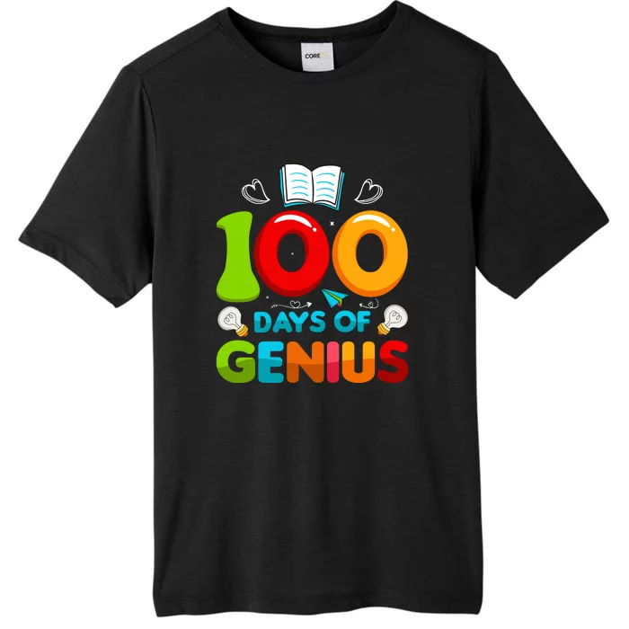 100 Days Of Genius Funny 100th Days Of School ChromaSoft Performance T-Shirt