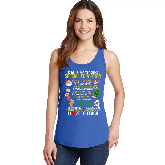 12 Days Of Teaching Special Education Ieps Sped Teacher Xmas Gift Ladies Essential Tank