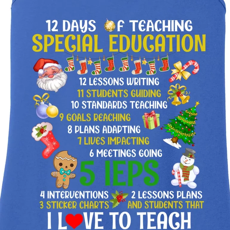 12 Days Of Teaching Special Education Ieps Sped Teacher Xmas Gift Ladies Essential Tank