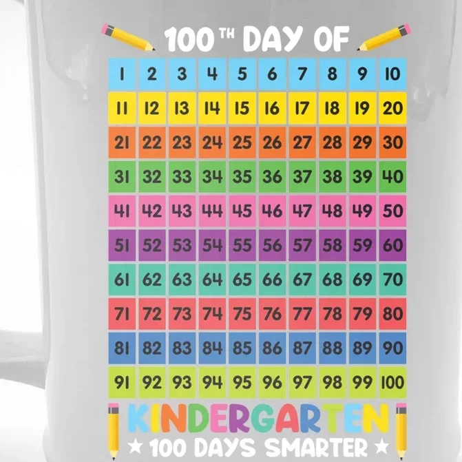 100th Day Of School Kindergarten 100 Days Smarter Students Gift Front & Back Beer Stein