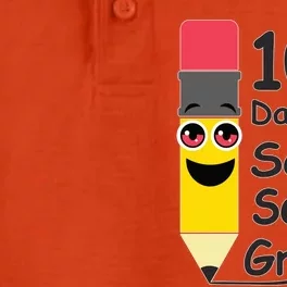 100 Days Of School Second Grade 2nd Graders Pencil Drawing Gift Dry Zone Grid Performance Polo