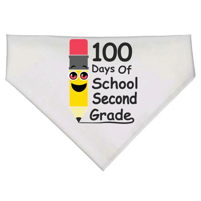 100 Days Of School Second Grade 2nd Graders Pencil Drawing Gift USA-Made Doggie Bandana