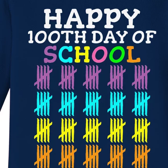 100 Days Of School Student Teacher Baby Long Sleeve Bodysuit