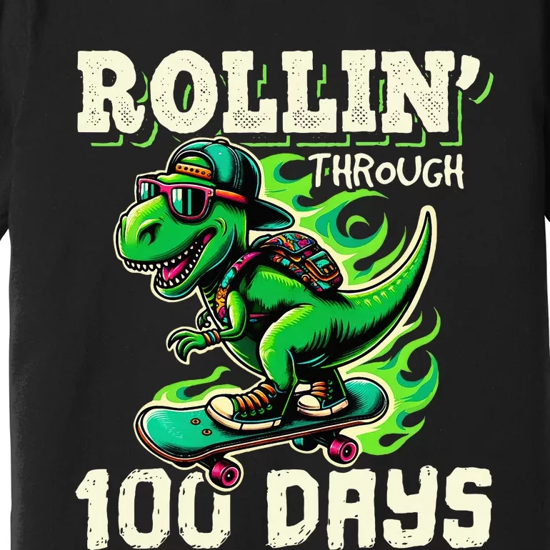 100 Days Of School Teacher 100th Day T Rex Outfit Premium T-Shirt