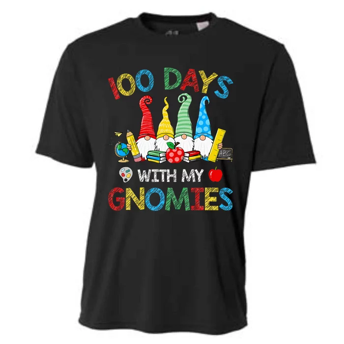 100 Days Of School Gnomes Teachers Happy 100th Day Cooling Performance Crew T-Shirt