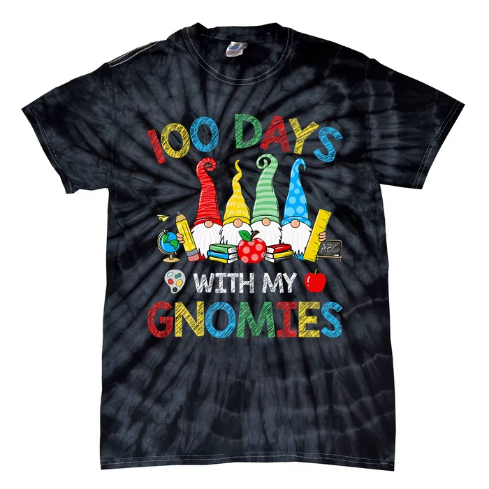 100 Days Of School Gnomes Teachers Happy 100th Day Tie-Dye T-Shirt