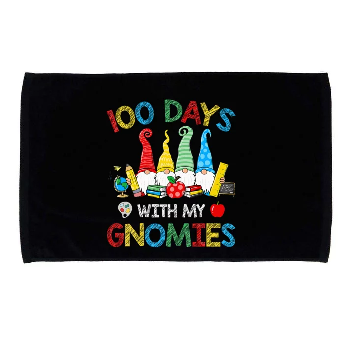 100 Days Of School Gnomes Teachers Happy 100th Day Microfiber Hand Towel