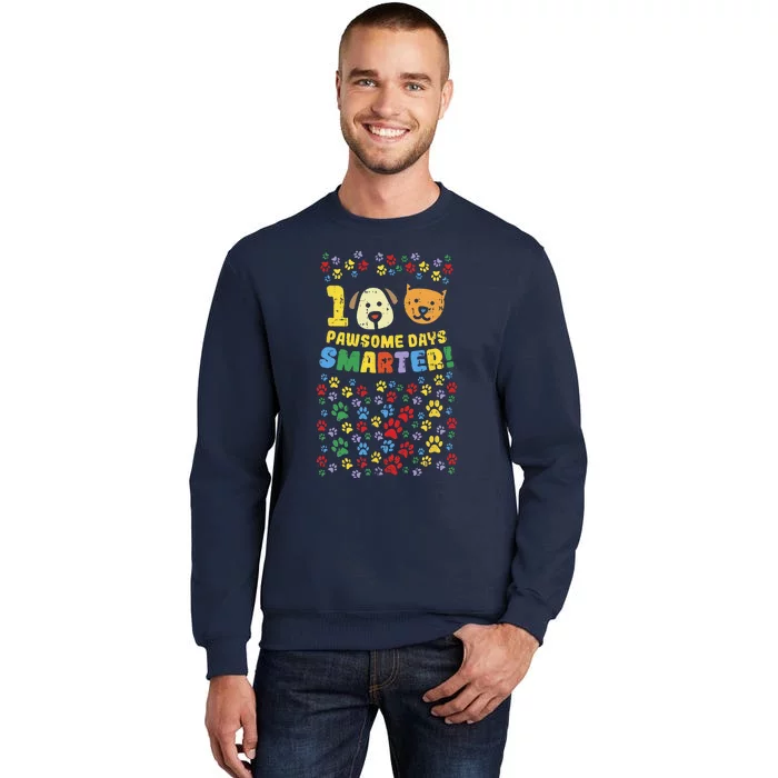 100th Day Of School 100 Pawsome Smarter Dog Cat Paws Sweatshirt