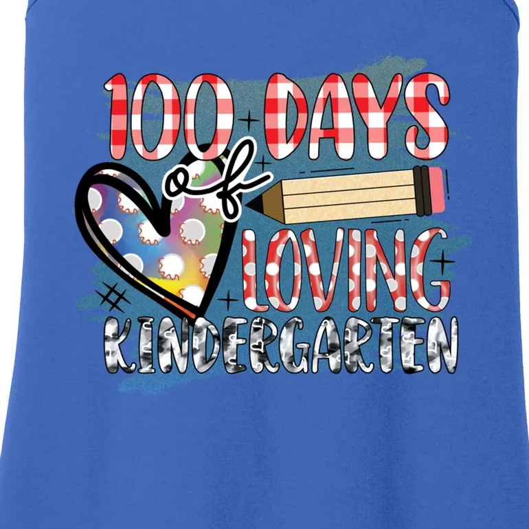 100 Day Of Loving Kindergarten 100 Days Of School Meaningful Gift Ladies Essential Tank