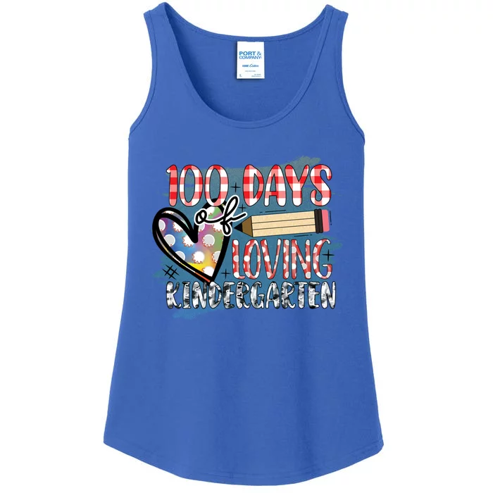 100 Day Of Loving Kindergarten 100 Days Of School Meaningful Gift Ladies Essential Tank