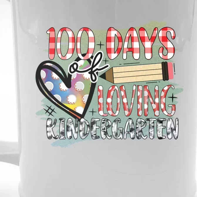 100 Day Of Loving Kindergarten 100 Days Of School Meaningful Gift Front & Back Beer Stein