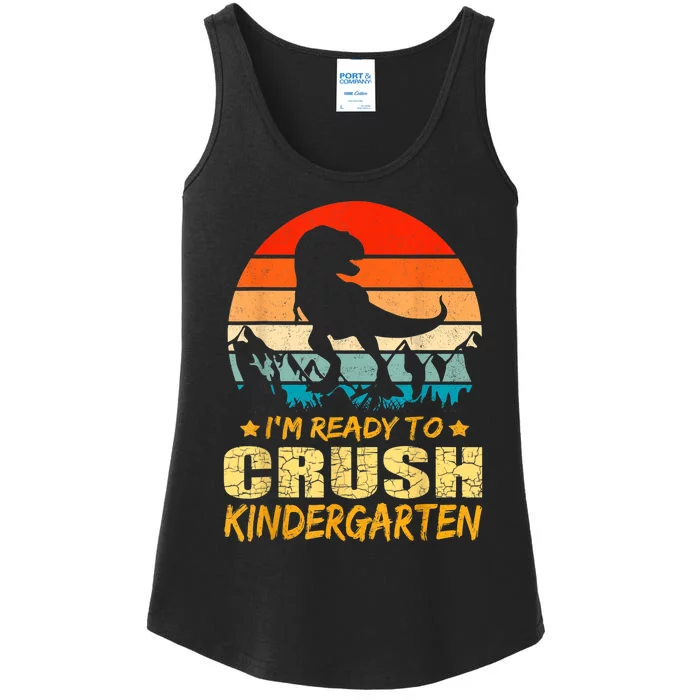 1st Day Of Kindergarten Im Ready To Crush Dinosaur Boy Ladies Essential Tank