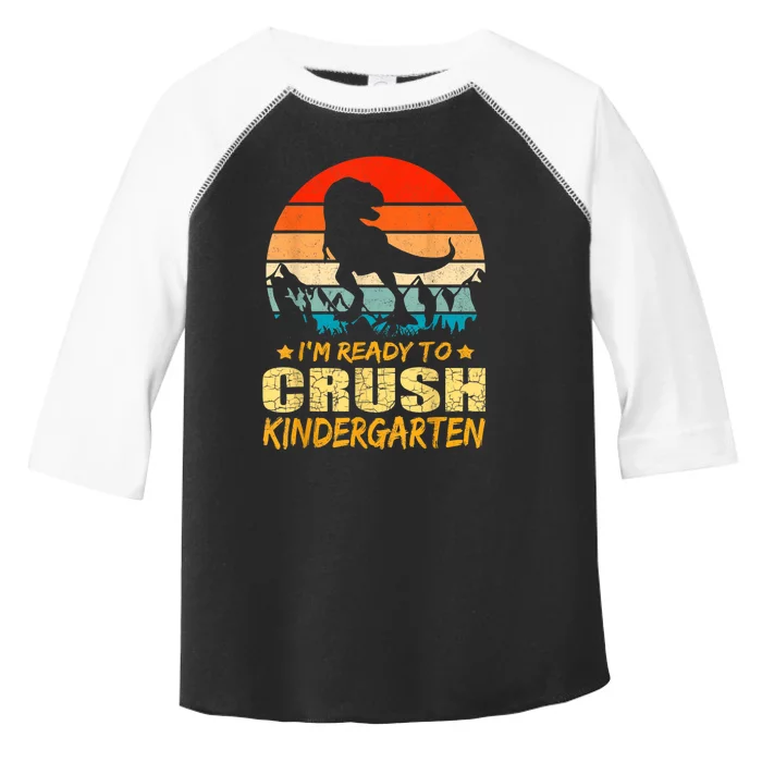 1st Day Of Kindergarten Im Ready To Crush Dinosaur Boy Toddler Fine Jersey T-Shirt