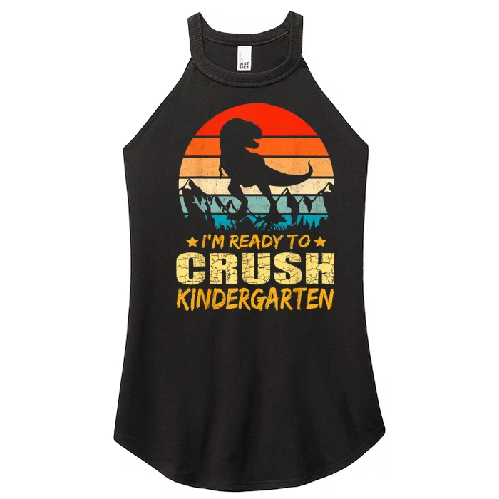 1st Day Of Kindergarten Im Ready To Crush Dinosaur Boy Women’s Perfect Tri Rocker Tank