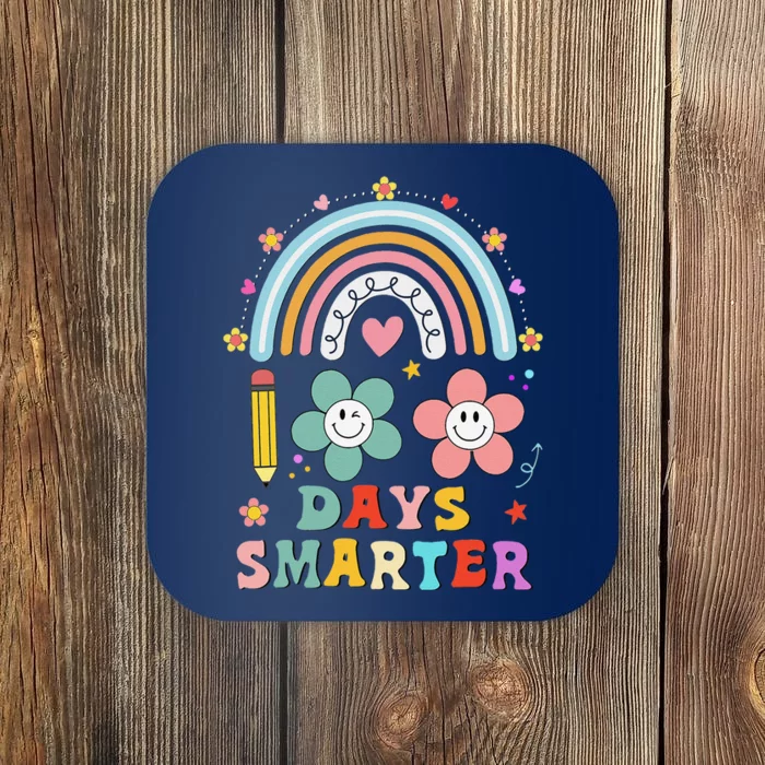 100 Days Of School 100th Day Smarter Rainbow Teacher Coaster