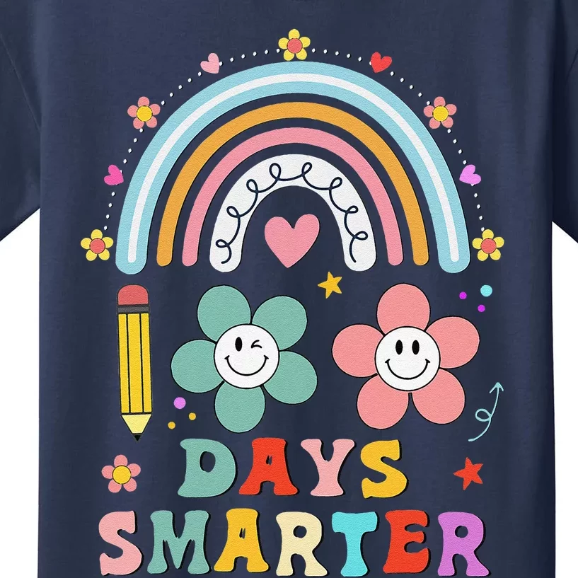 100 Days Of School 100th Day Smarter Rainbow Teacher Kids T-Shirt