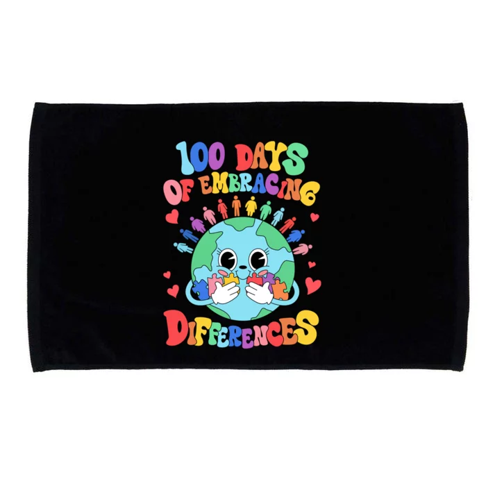 100 Days Of Embracing Differences Autism Awareness Teacher Cool Gift Microfiber Hand Towel