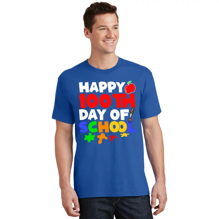 100 Days Of School Meaningful Gift Happy 100th Day Of School Drawing Gift T-Shirt