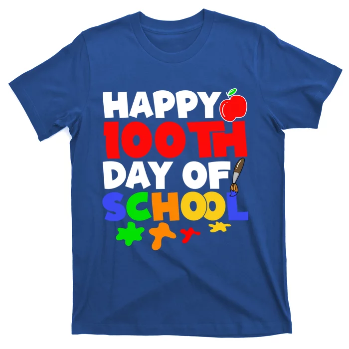 100 Days Of School Meaningful Gift Happy 100th Day Of School Drawing Gift T-Shirt