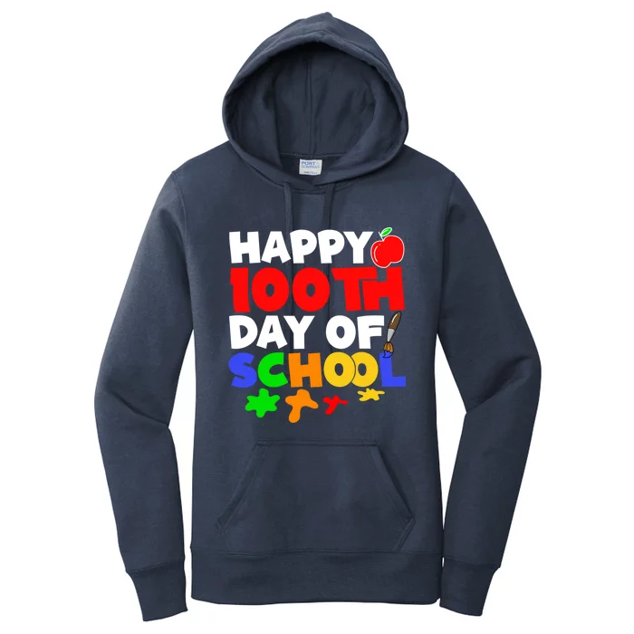 100 Days Of School Meaningful Gift Happy 100th Day Of School Drawing Gift Women's Pullover Hoodie